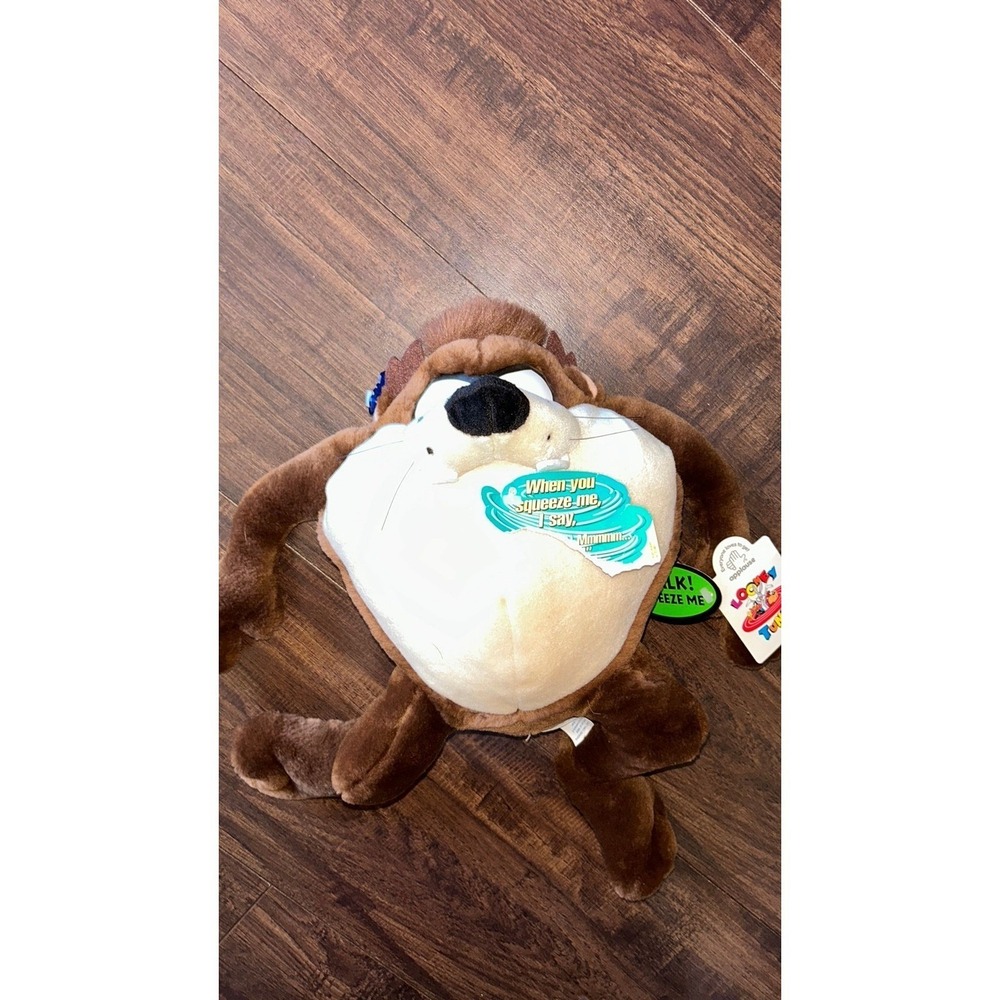 Vtg 1997 Looney Tunes Taz Plush (TALKS)